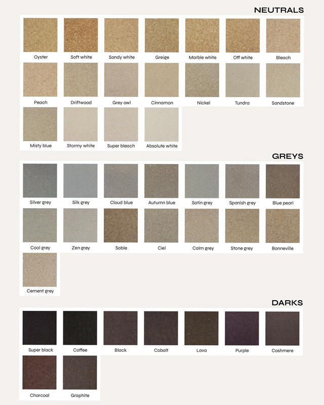 DuroDesign Colors: Neutrals, Greys, and Darks