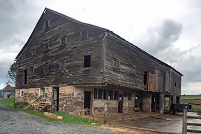 Two Level Barn With Stone Foundation In Pennsylvania