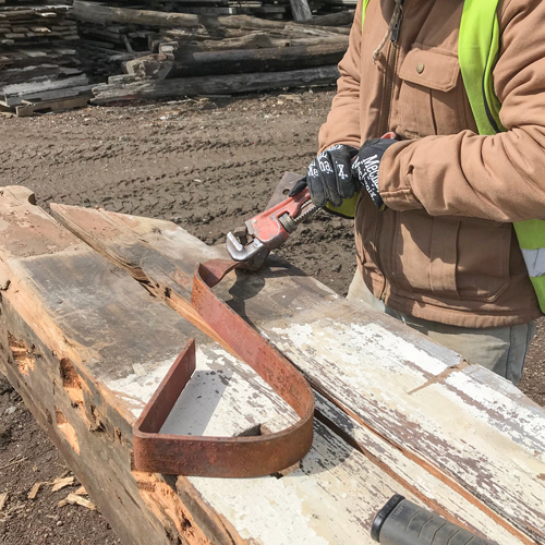 Removing Metal From Salvaged Lumber