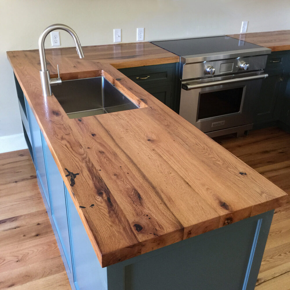 Custom Reclaimed Wood Table And Kitchen Countertops Longleaf Lumber