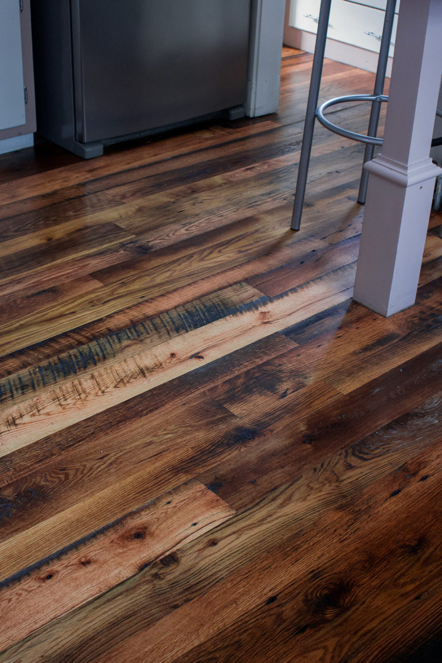 Longleaf Lumber Reclaimed SkipPlaned Oak Kitchen Floor