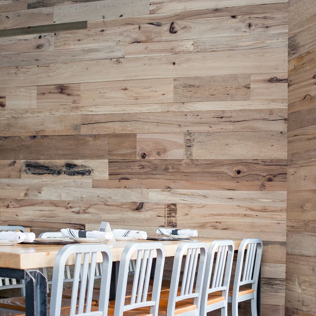 Reclaimed Oak Wood Paneling in Massachusetts Restaurant