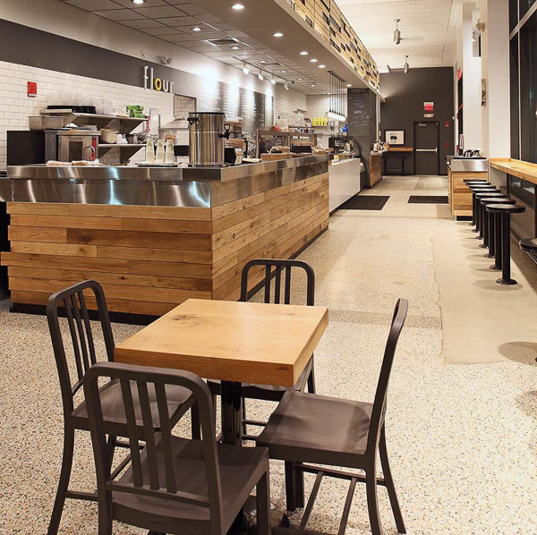 Reclaimed White Oak Tables & Paneling ~ Flour Coffee Shop, Boston, Massachusetts
