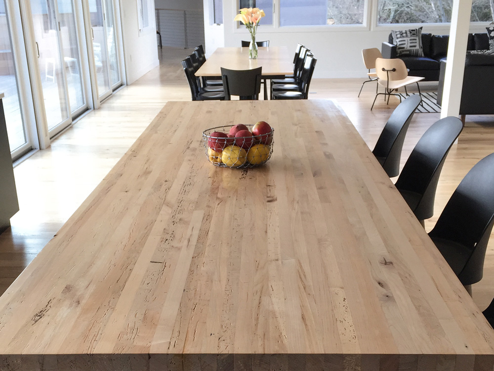 Maple Plywood Dining Table Top / 2- Spalted Maple Live ...
