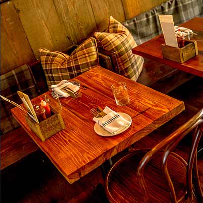 Reclaimed Heart Pine Cafe Restaurant Tables