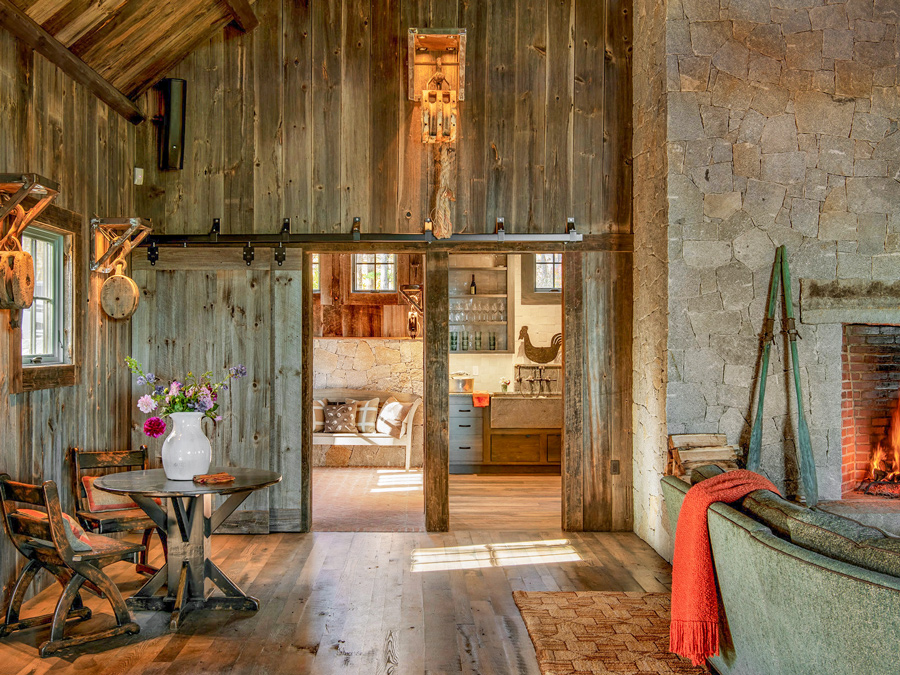 Salvaged Barn Board Siding In Private Home