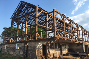 Salvaged Barn During Deconturction