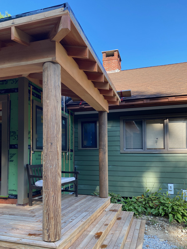 Salvaged Heart Pine Columns - Porch and Portico at Private Home Salvaged Heart Pine Columns - Porch and Portico at Private Home