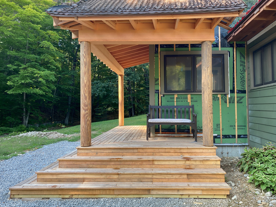 Salvaged Heart Pine Columns - Porch and Portico at Private Home Salvaged Heart Pine Columns - Porch and Portico at Private Home
