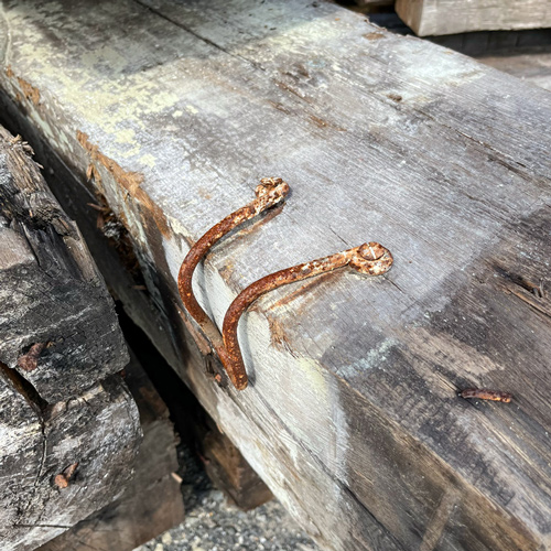 Metal in Salvaged Lumber