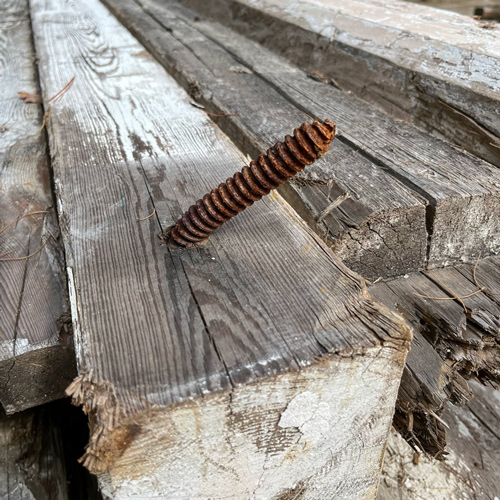 Metal in Salvaged Lumber